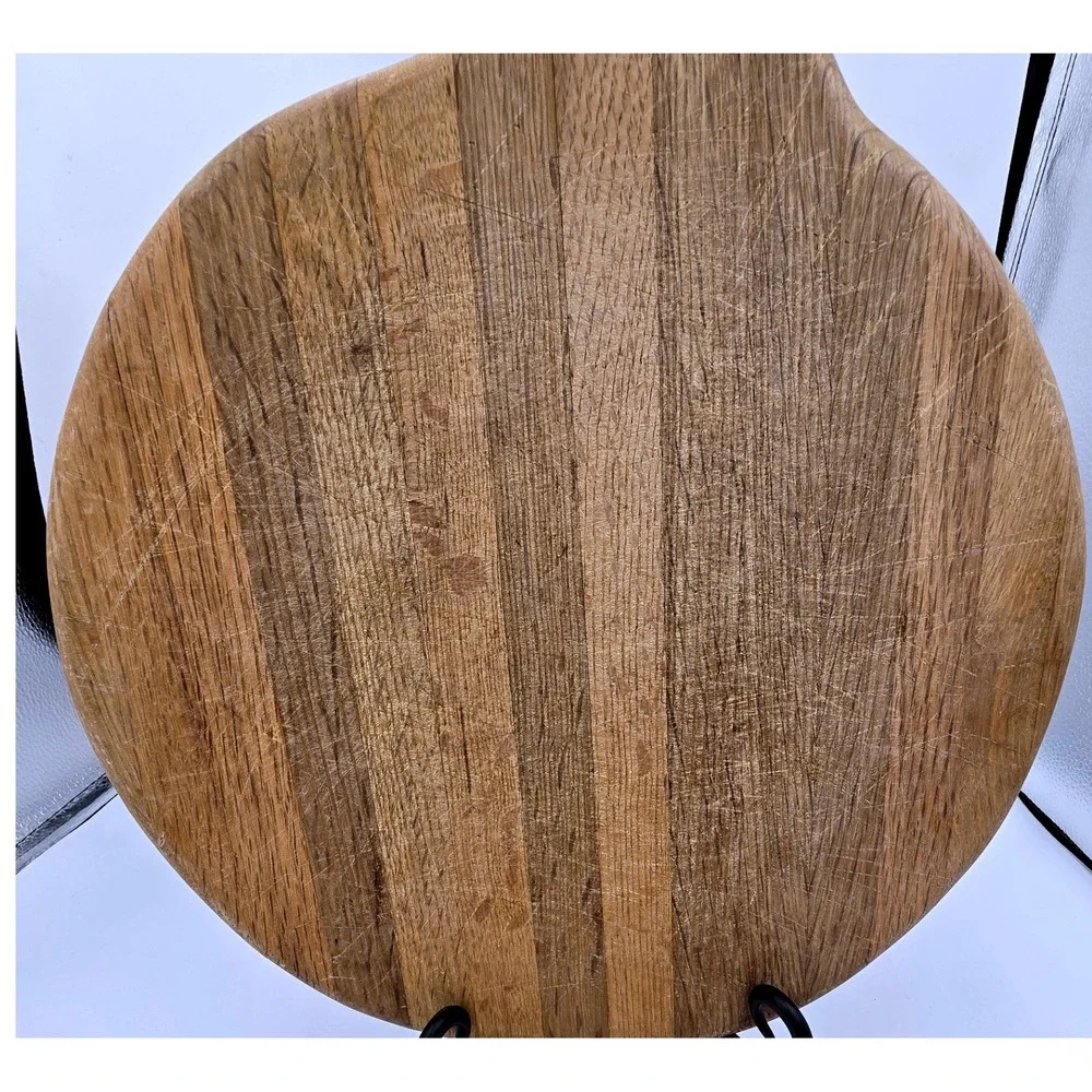 Vintage Handmade Swan Wooden‎ Cutting Board Round Rustic Farmhouse Serving Tray